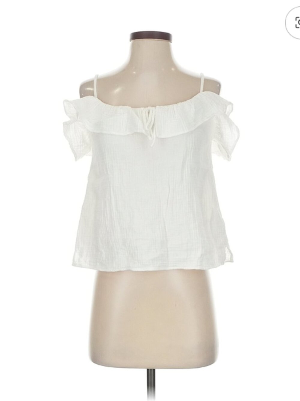 J.Crew White Ruffle-Trimmed Camisole/Tank Top